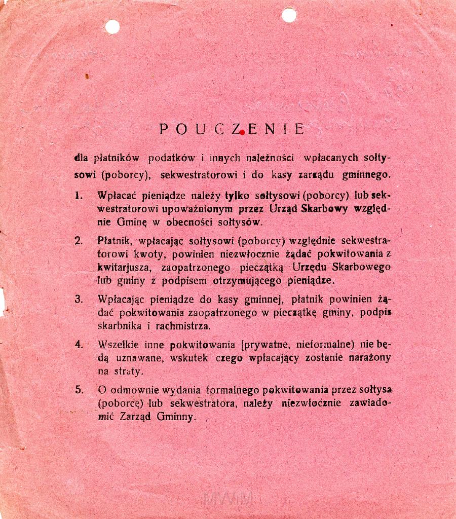 KKE 3537.jpg - Dokument. Anastazja Rutkowska podatek, Dołhe, 1936 r.